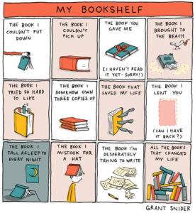 I Will Judge You by Your Bookshelf by Grant Snider